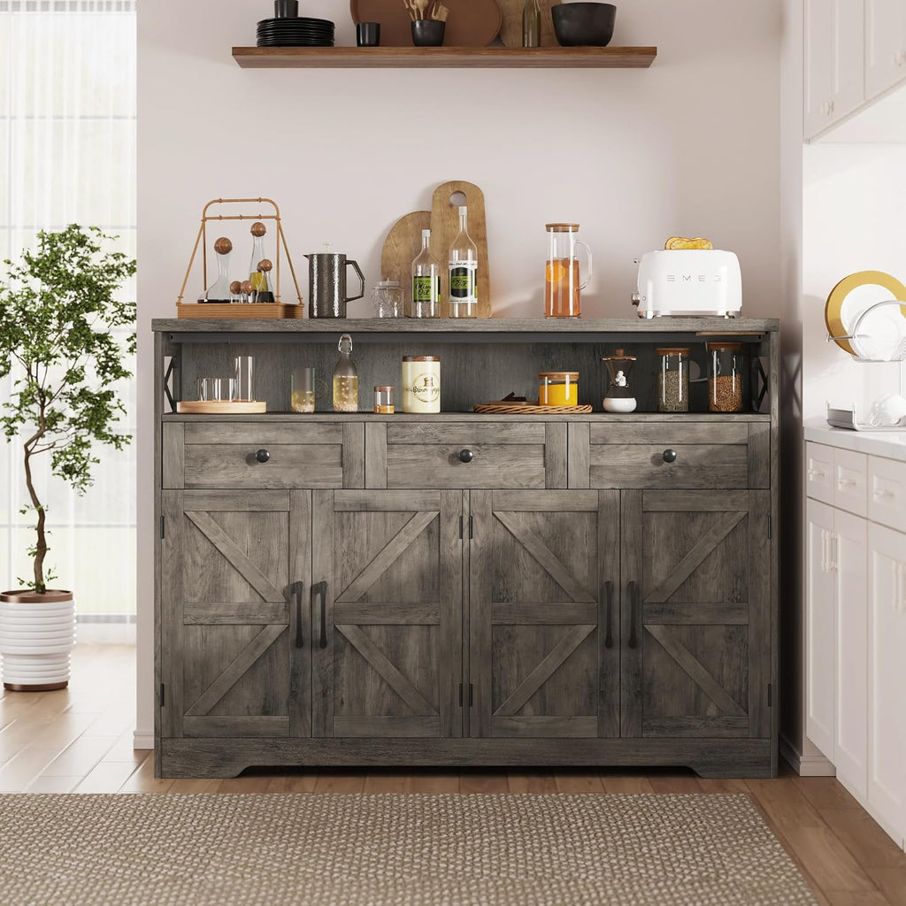 51" Farmhouse Buffet Sideboard with Storage, Kitchen Pantry Cabinet