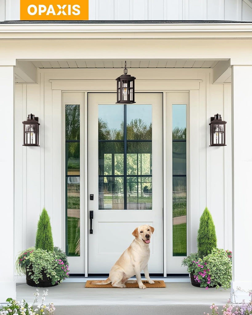 Bronze Hanging Porch Light, Modern Outdoor Pendant Lights for Porch