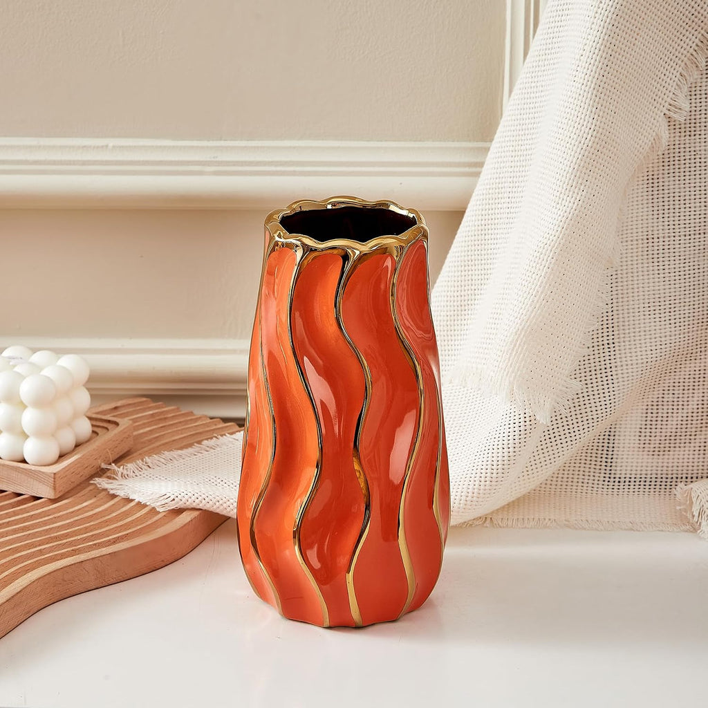 Ceramic Vase, Orange Vase