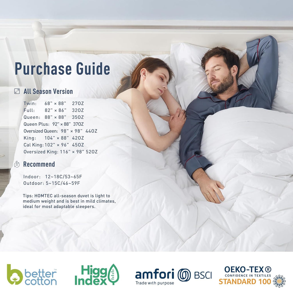 Duvet Insert Cotton Comforter King White Down Alternative Fill Duvet Insert 100% Cotton Shell Quilte