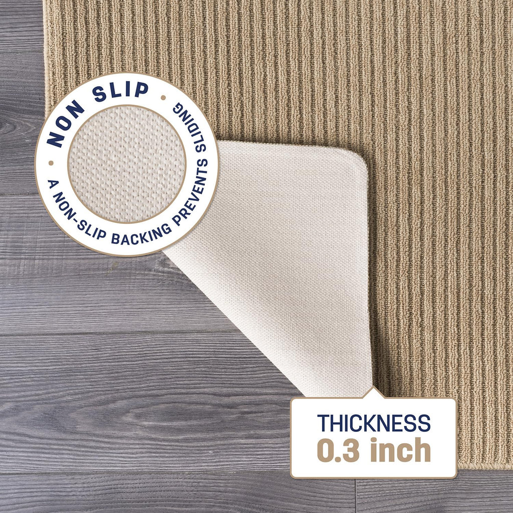 Non-Slip Modern Rug Solid Traditional Rubber Backing Machine Washable Soft Thin Indoor Area Rugs Stain Resistant
