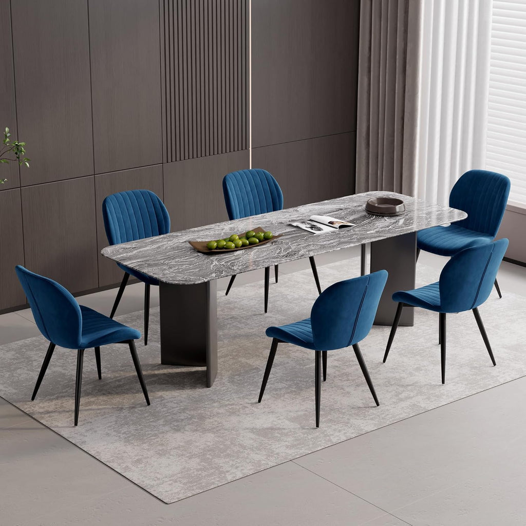 Dining Chairs Set of 4 Modern Velvet Dining Room Chairs Upholstered Dining Chairs with Thick Cushions Metal Legs