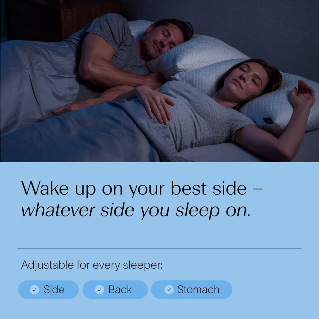 Signature Adjustable Shredded Memory Foam Pillow King | CertiPUR-US Certified | Bamboo Rayon Cover | Side Back
