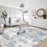 8x10 Area Rugs for Living Room, Washable Modern Abstract Large Area Rug Neutral Soft Non Slip Kids Rug Stain Resistant