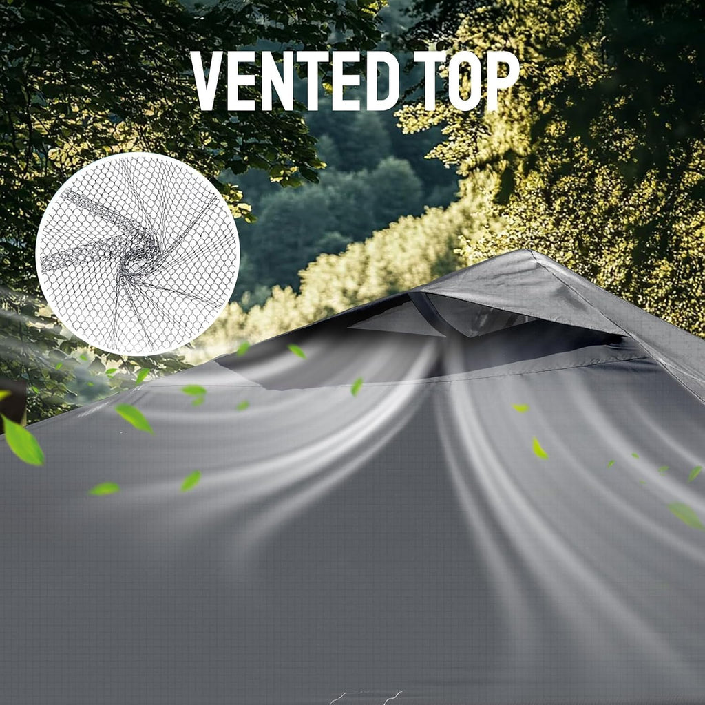 10x10 Pop Up Canopy Tent - Patented Center Lock One Push Instant Outdoor Canopy Beach Tent with STO-N-Go Bag 8 Stakes &