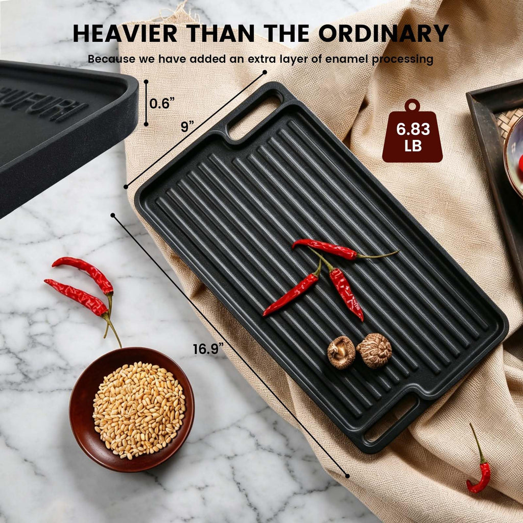 Reversible Cast Iron Griddle Pan 16 Inch