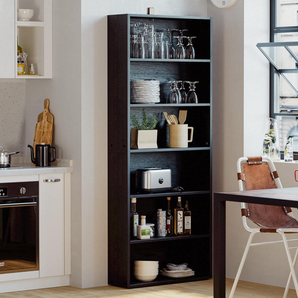 Bookshelves and Bookcases Floor Standing 6 Tiers Display Storage Shelves 70 in Tall Bookcase Home Decor Furniture