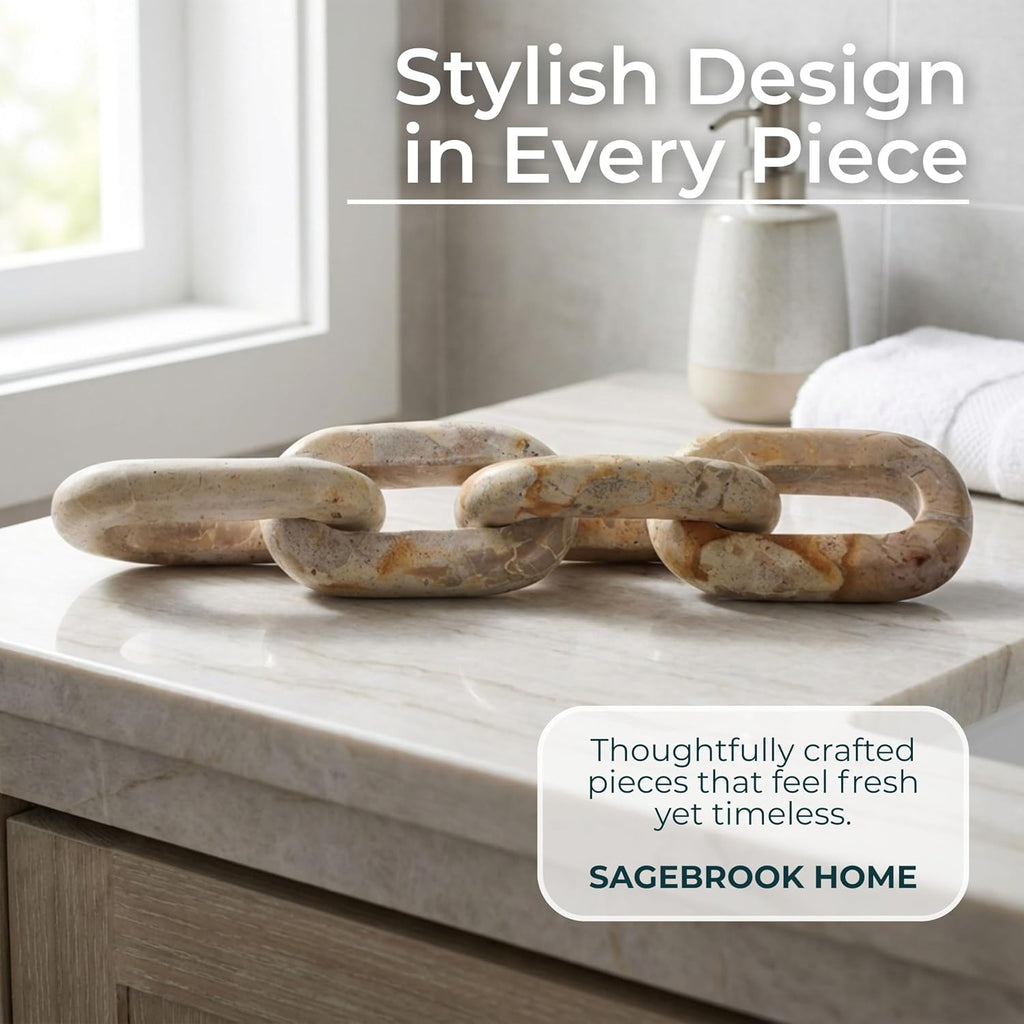 Marble Sculpture Decorative Object - Accessories for Room Styling, for Shelf, Tabletop, and Console Placement, Modern