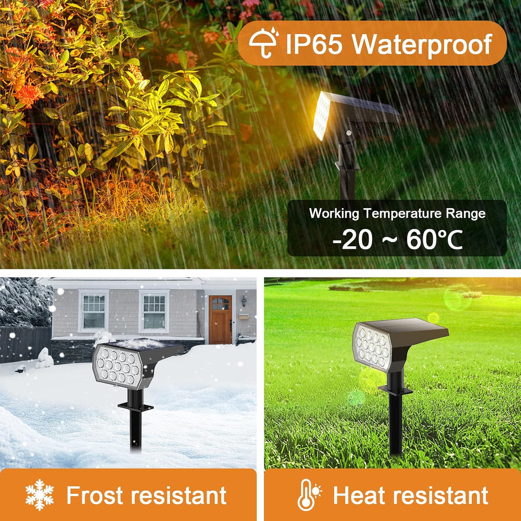 Solar Spot Lights Outdoor Color Changing,[7 Modes/4 Pack] Christmas IP65 Waterproof Landscape Spotlights, Dusk to