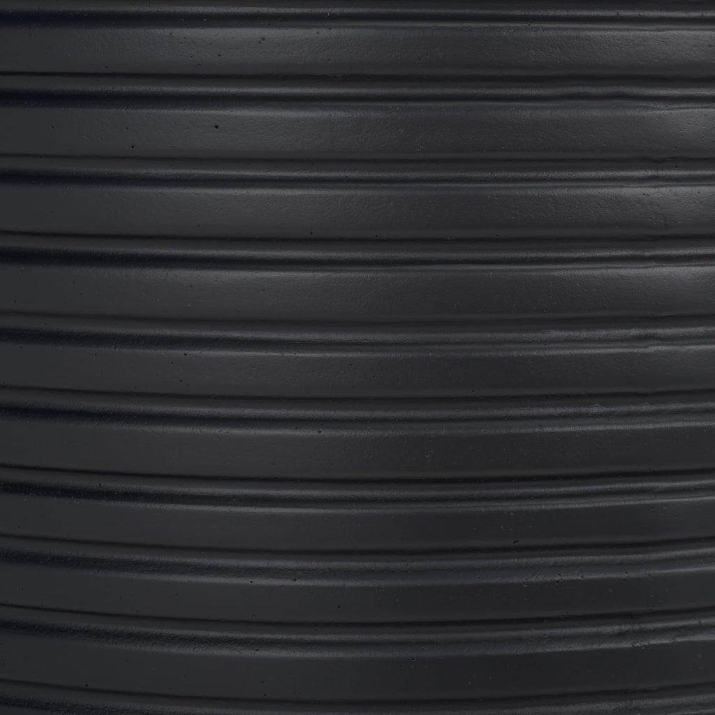 Outdoor - Nardo Black Cement Ficonstone Planter Pot with Drainage Hole, Frost Resistant Garden Planter , Deck