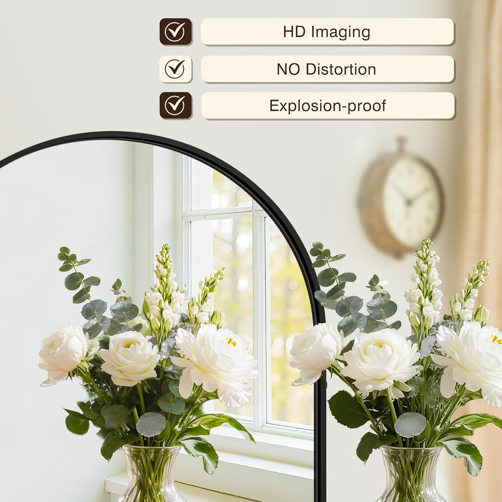 Vanity Bathroom Mirror for Wall, 2 Pack 30"x20" Arched Bathroom Mirror for Over Sink, Arched Metal Frame , Hanging or