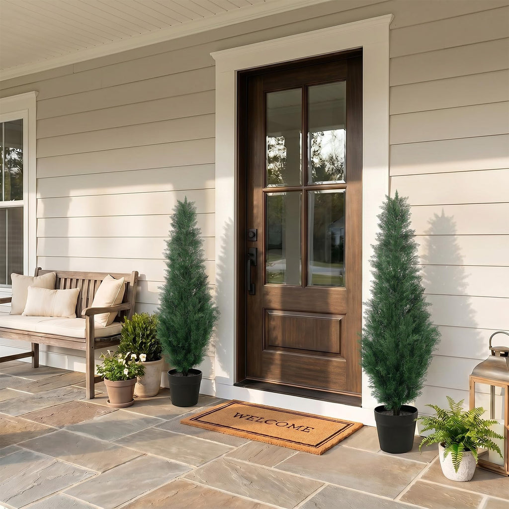 4FT Artificial Cedar Trees Set of 2 -UV Resistant