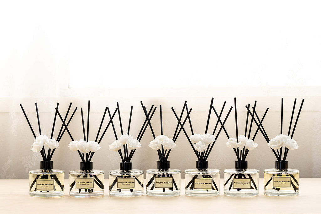 Reed Diffuser Set 6.7oz (200ml) Black Cherry Scented Diffuser with Sticks Home Fragrance Reed Diffuser Shelf Decor
