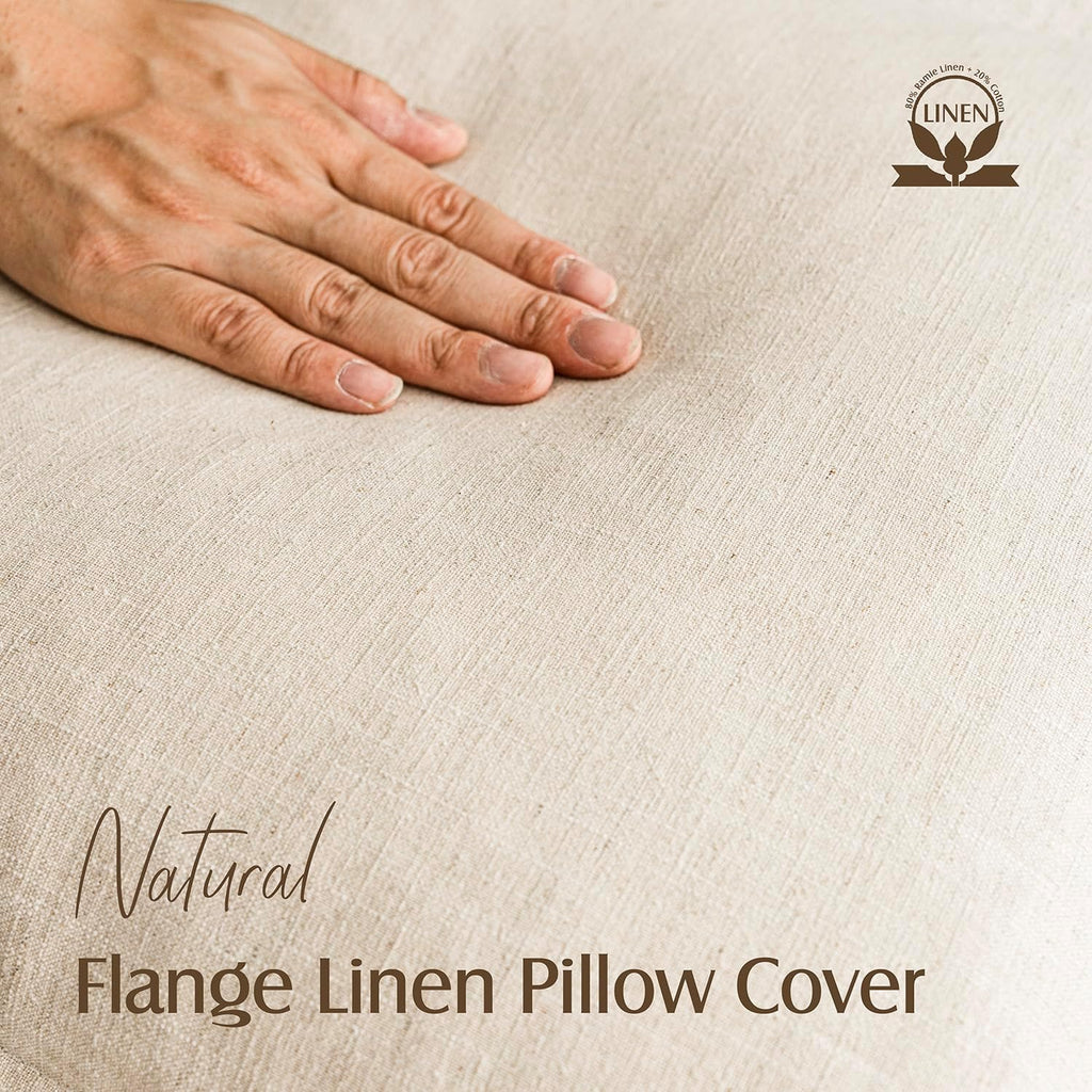 Pack of 2, Decorative Linen Soild Throw Pillow Covers Soft Accent Cushion Case Boho Farmhouse Neutral Pillowcase