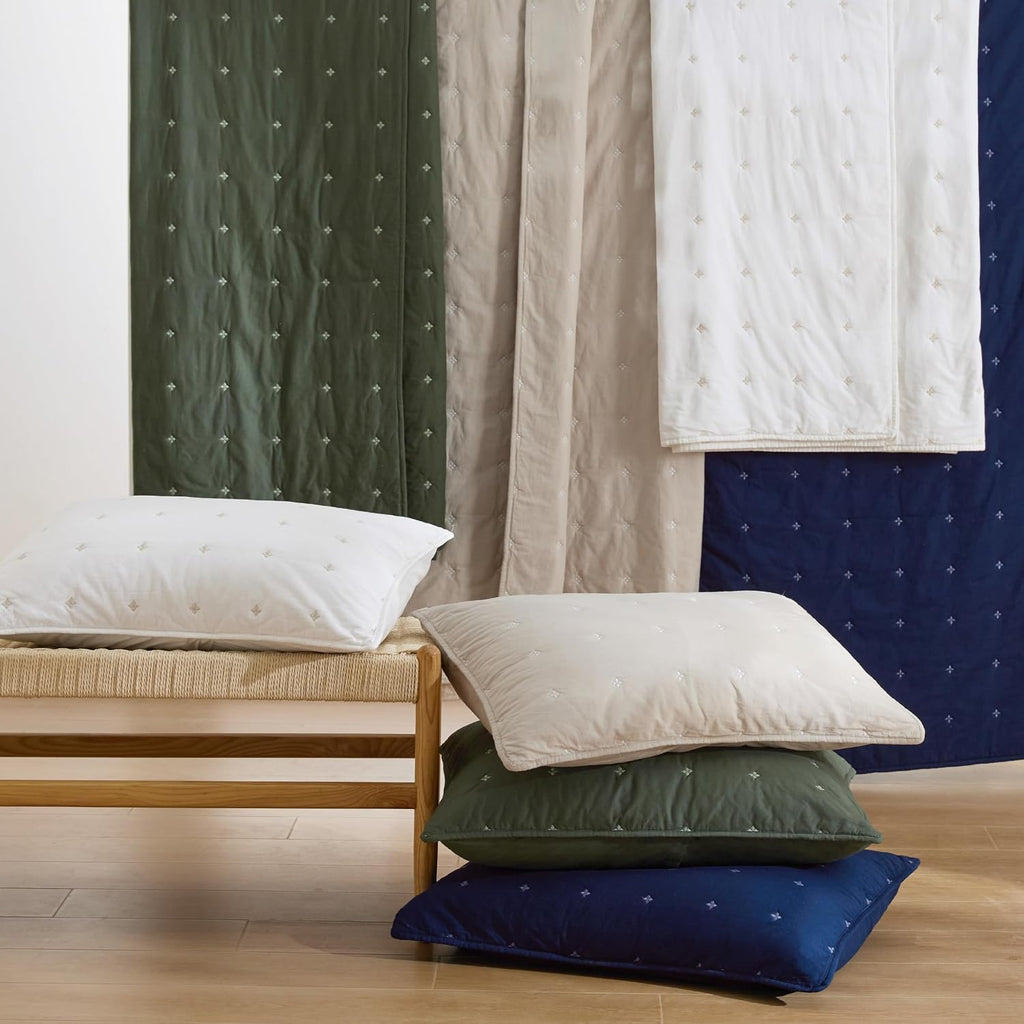 100% Cotton Quilt Set - Bedspread, Lightweight Soft Bed Coverlet, PureWoven, 3-Piece Cozy Stitching Comforter