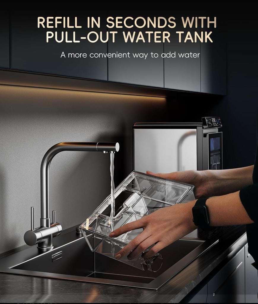 Nugget Ice Maker Countertop, First Full-Color Smart Panel 44 lbs/24H Ice Machine with APP & Voice Control