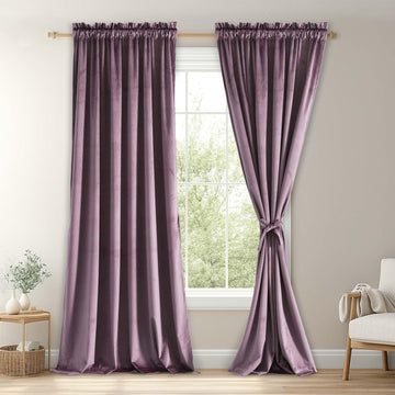 Luxury Velvet Curtains Thermal Insulated Room Darkening Rod Pocket Curtains for Living Room/Sliding