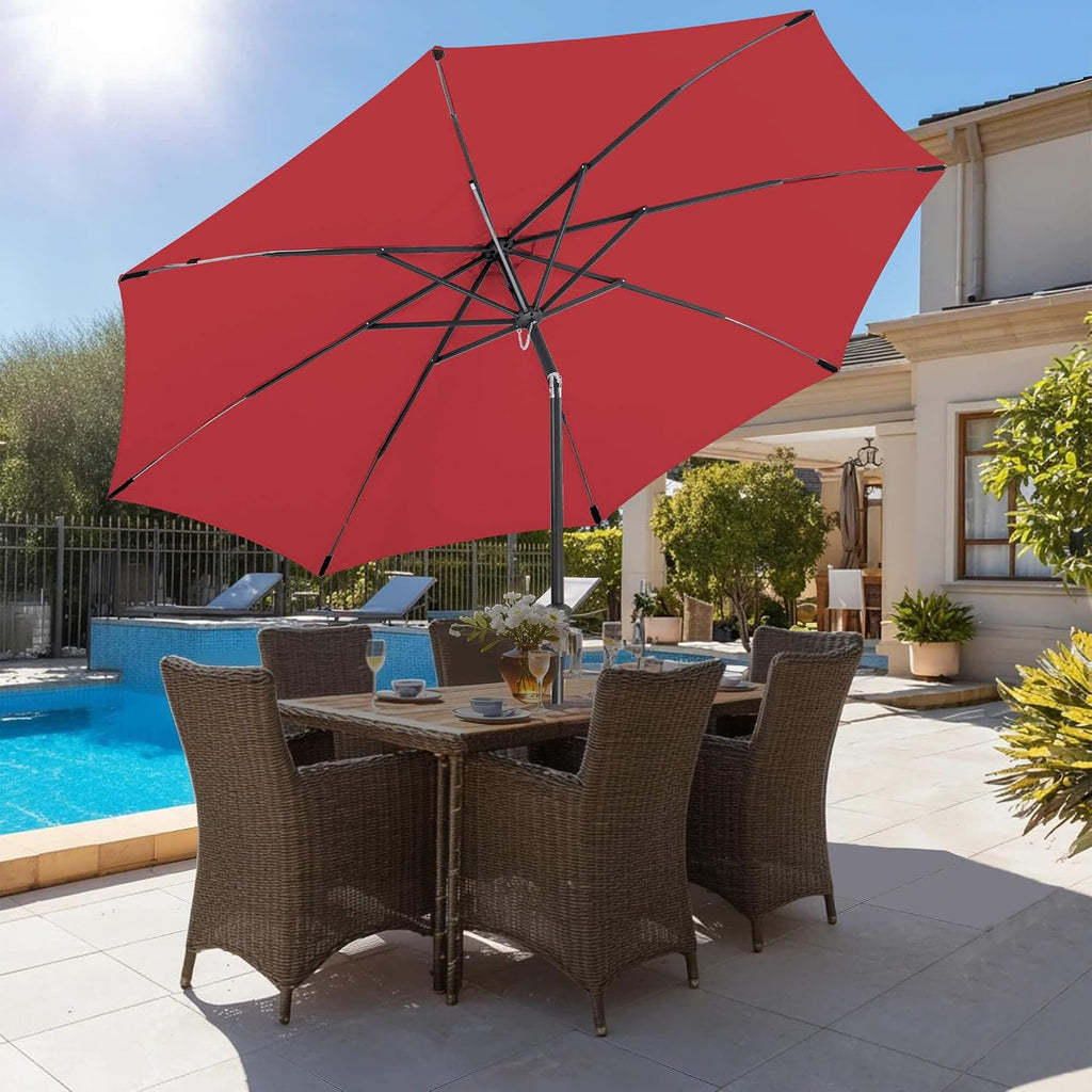 10ft Outdoor Patio Umbrella - Table Umbrella Waterproof UV Protection, Sombrillas de Patio with Push Button Tilt