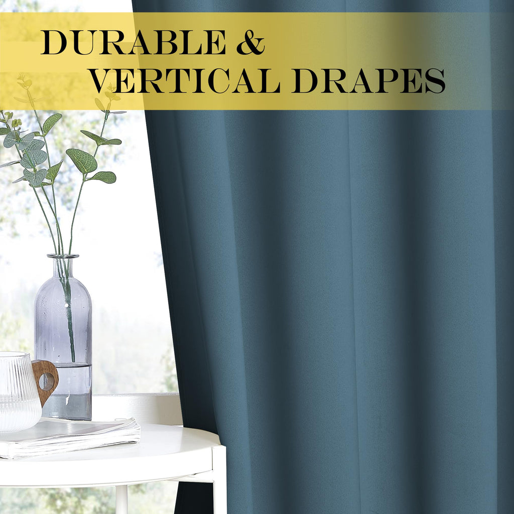 Window Treatment Sliding Door Curtain - Thermal Insulated Width Solid Blackout Patio Glass Door Drape, Extra Wide