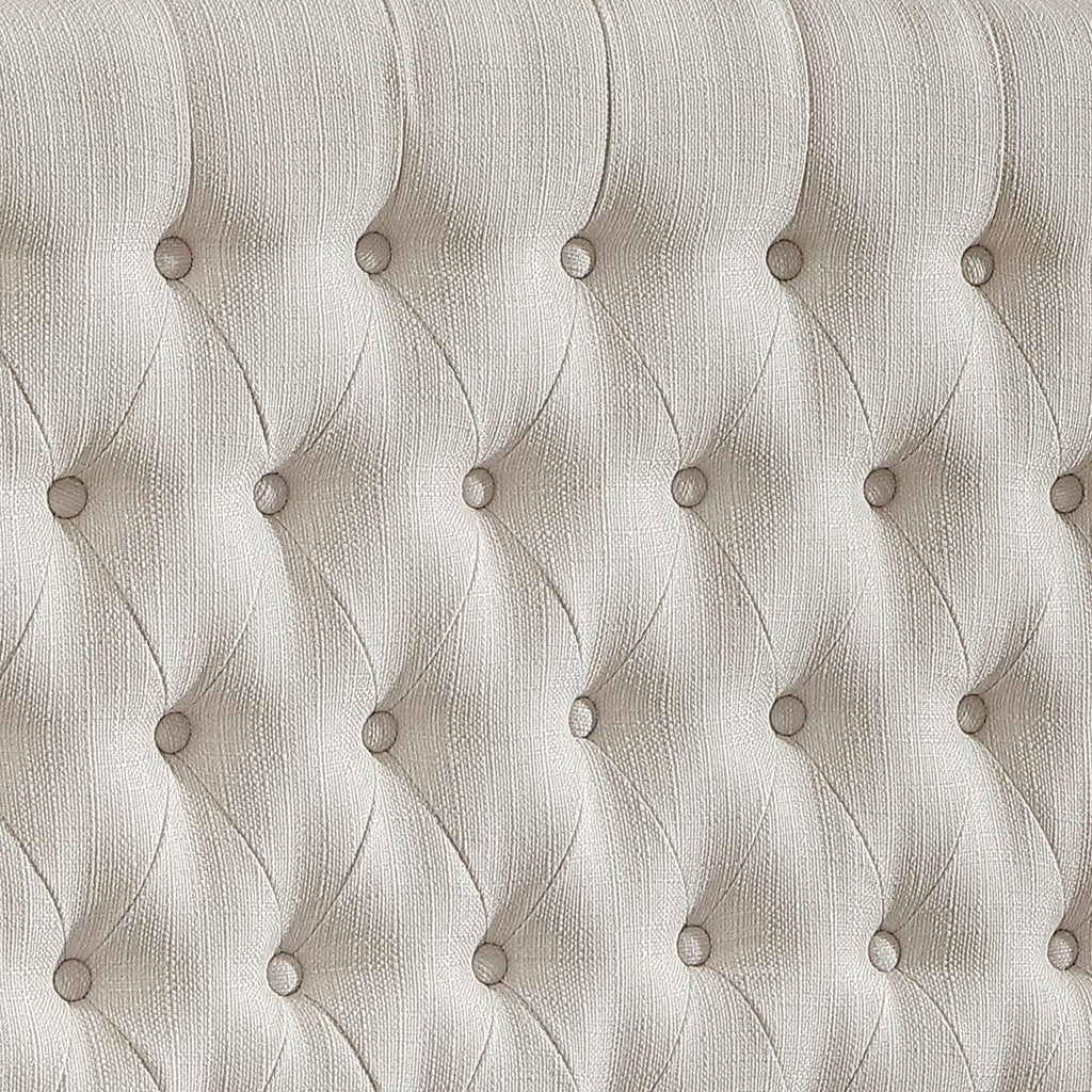 Upholstered Tufted Button Linen Fabric Headboard,Comfortable Fashional Headboard Queen/Full,Ivory