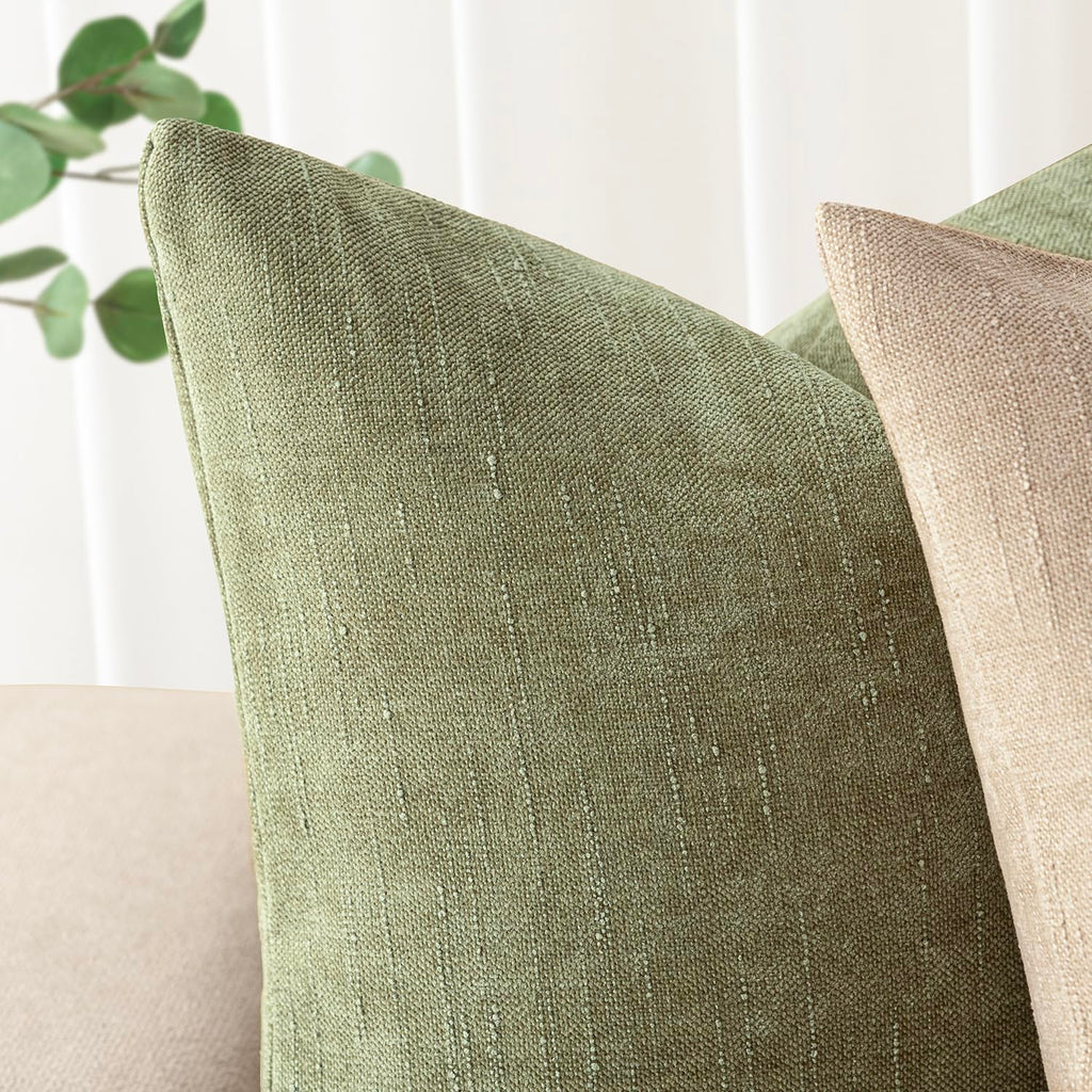 Solid Textured Chenille Throw Pillow Covers 20x20, Sage Green