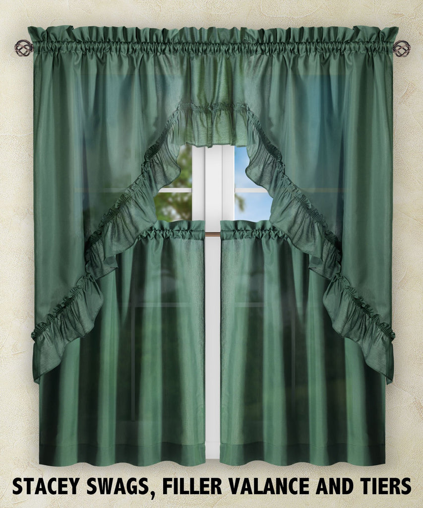 Stacey 60-by-38 Inch Ruffled Swag Curtain (Harvest)