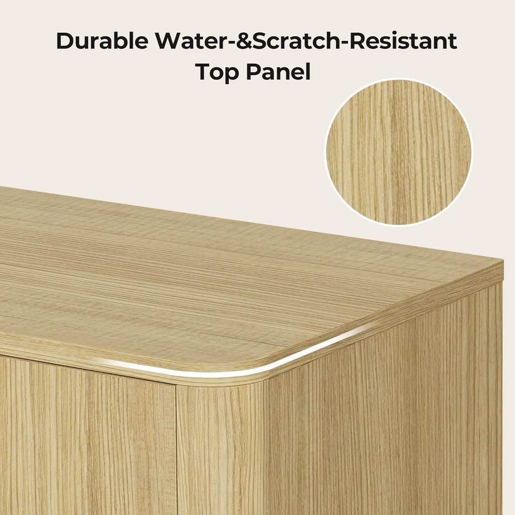 66" Sideboard Buffet Cabinet with Storage, Modern Console Cabinet with 4 Doors & Adjustable Shelves