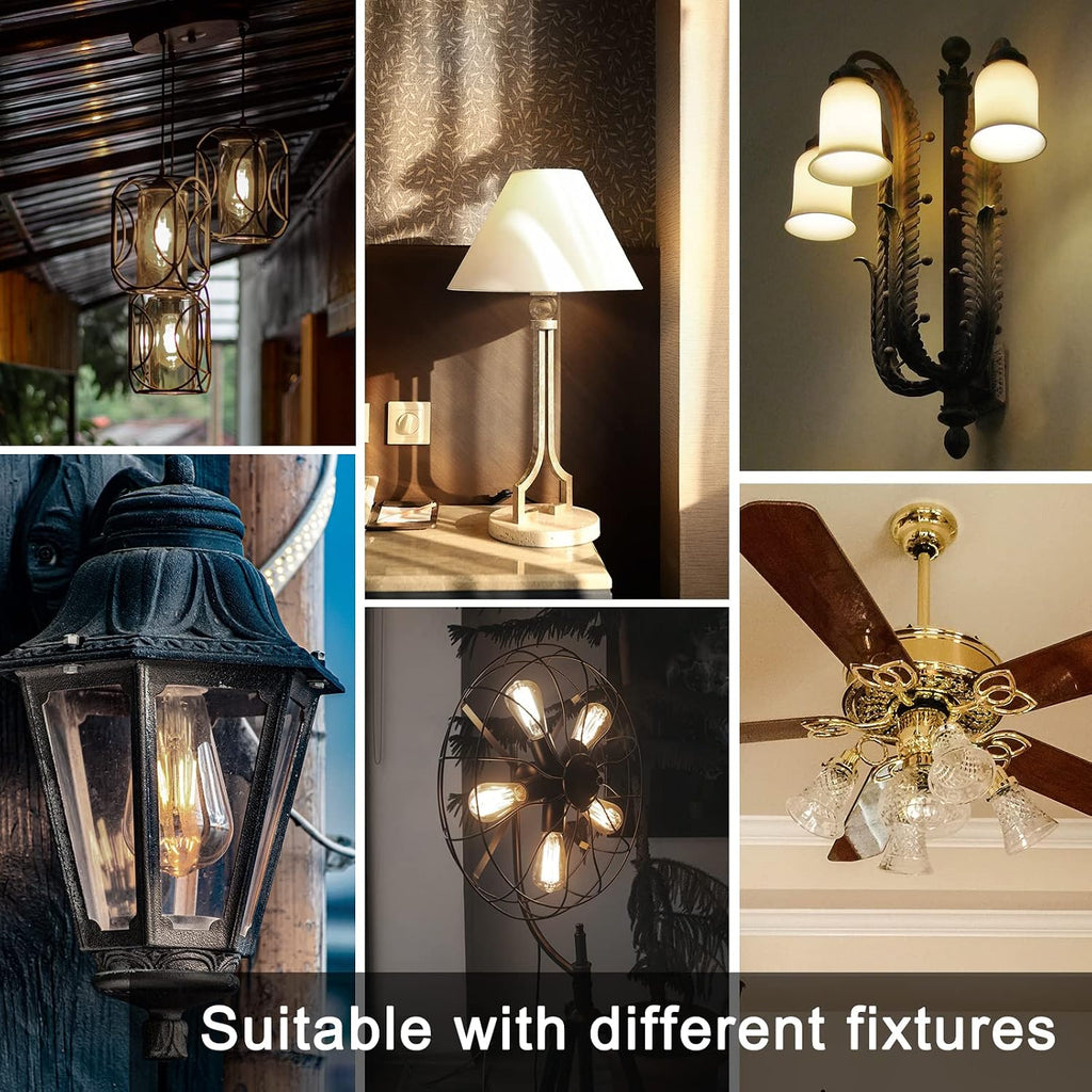 Edison Light Bulbs 60W Equivalent, Dimmable Vintage LED Light Bulbs, E26 Medium Base, Warm White 2700K, ST58, 8W (6 Pack)