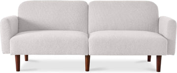 Best Choice Products 77" Mid Century Modern Boucle Loveseat Sofa, Couch, Convertible Sofa Sleeper Bed w/Real Wood