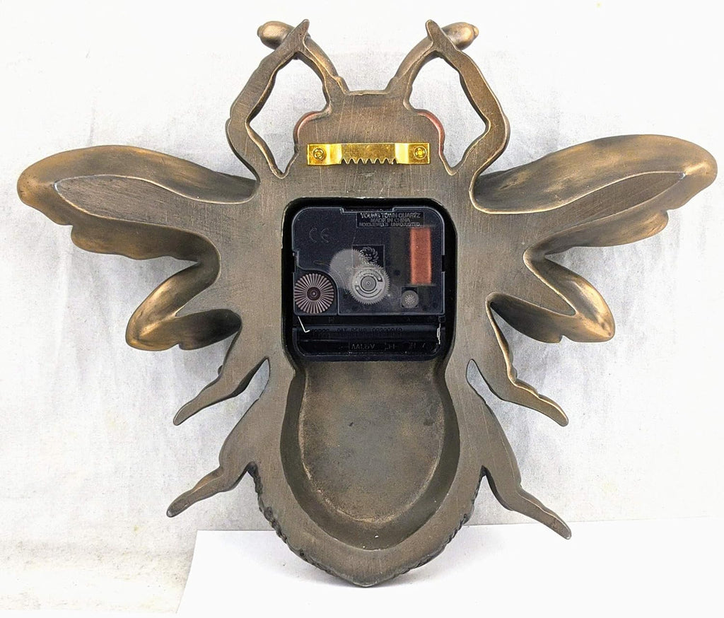 Veronese Design 10 1/4" Steampunk Bee Clock Cold Cast Resin Antique Bronze Finish Wall Sculpture Room Decor