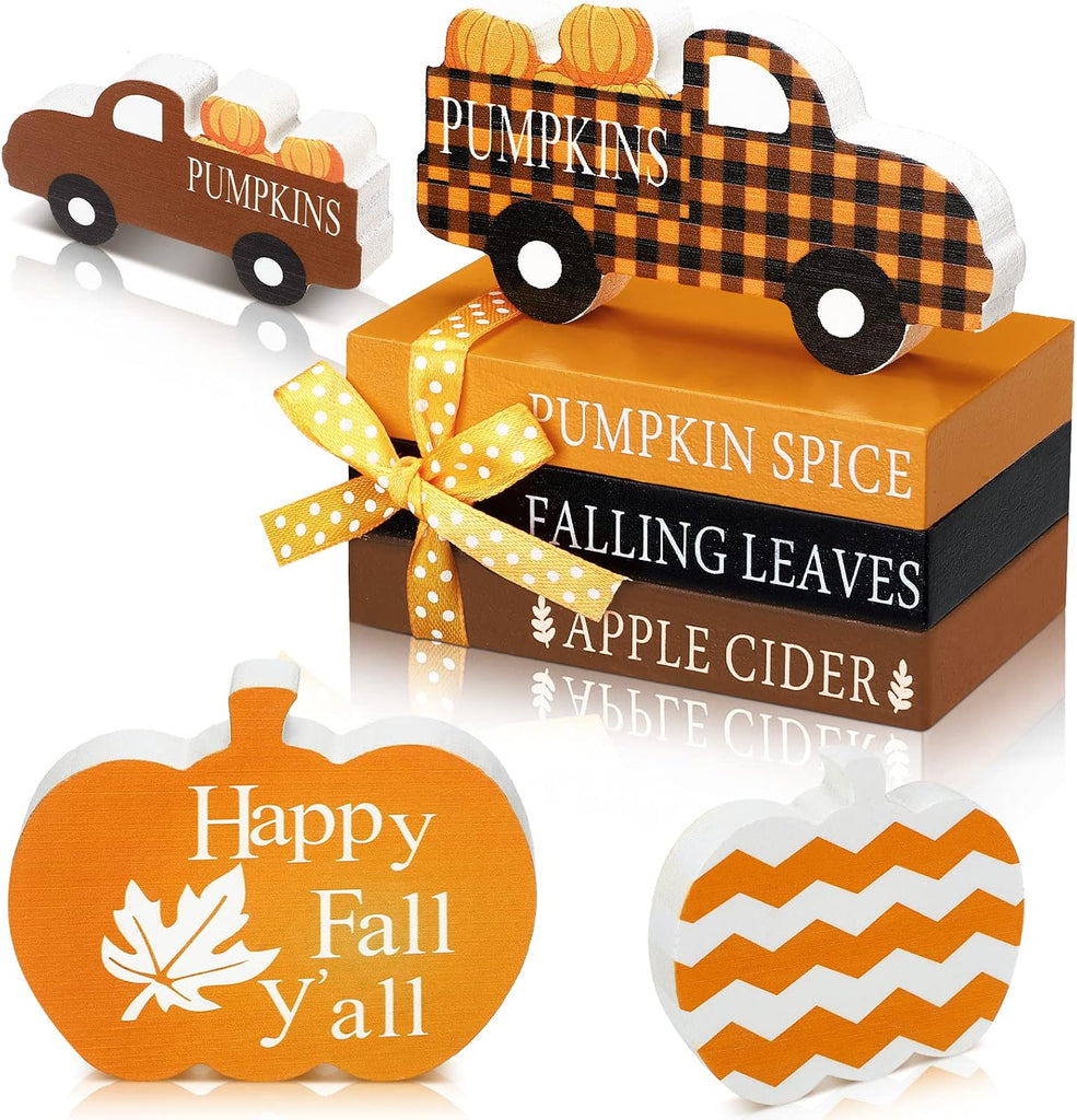 Fall Decorations, Fall Pumpkin Table Decor - Set of 5