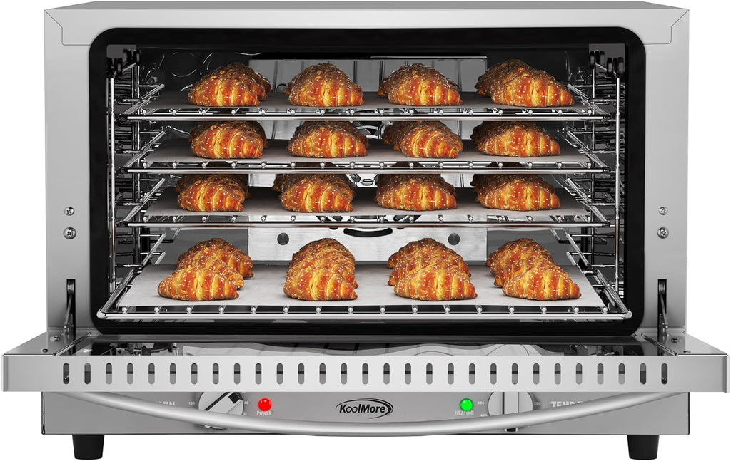 23 in. Commercial Countertop Convection Oven for Half-Size Pans with 4 Racks 1600W of Power in Stainless-Steel, ETL