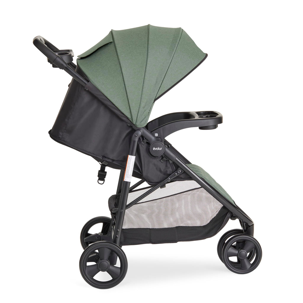 Breeze Stroller in Green, Adjustable Backrest & Canopy, Compact Fold Lightweight Baby/Toddler Stroller with Storage