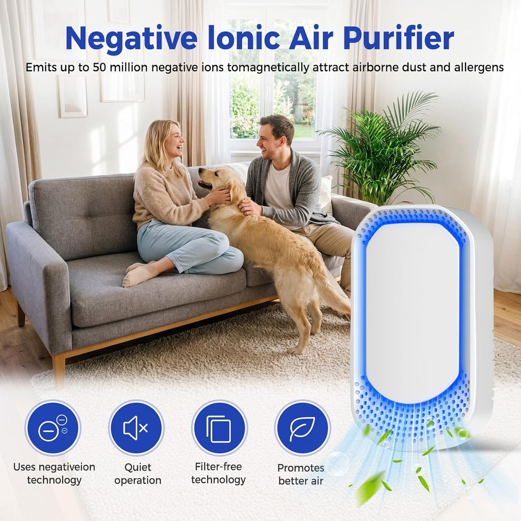 Air Purifier for Home 4-Pack Plug-in Negative Air Ionizer Eliminates Strong Pet Odors from Litter Bo