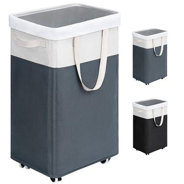 75L Rolling Dirty Clothes Hamper with Wash Bag for Laudnry