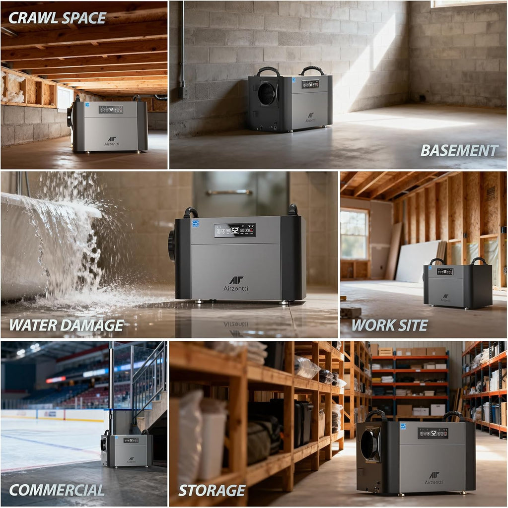 155 Pints Commercial Dehumidifier for Basement with Pump and Drain Hose, Large Space Dehumidifier for Crawl Space