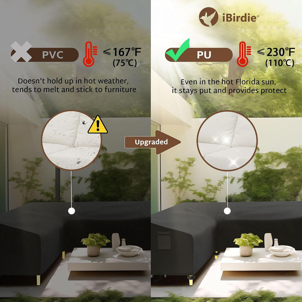 Outdoor Sectional Cover fit 80 x 80 inch L-Shaped Couch Sofa