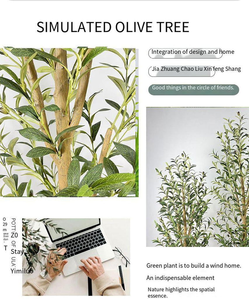 Large Fake Olive Tree Faux Olive Tree 6-10ft, House Office Décor, Olive Trees Artificial Indoor Plant with Natural