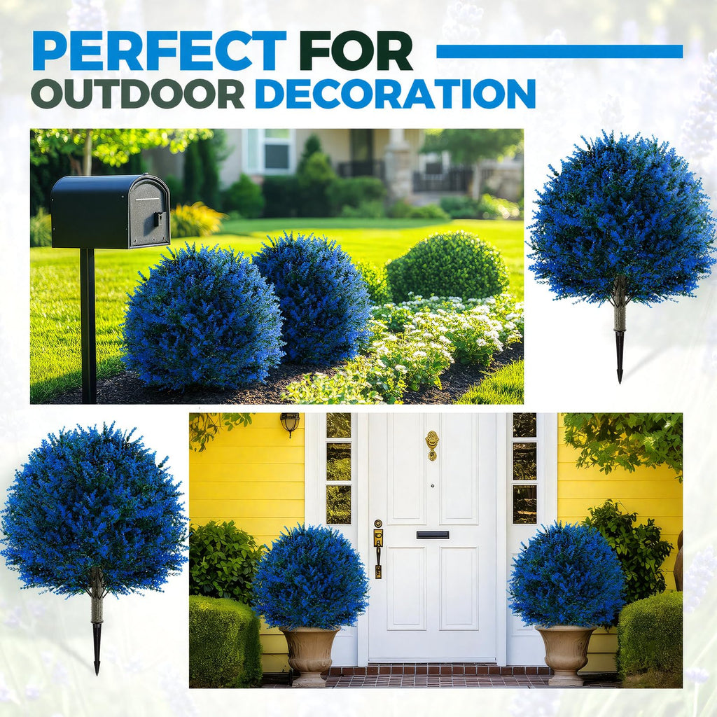 Fall Artificial Topiary Trees Outdoor, Blue