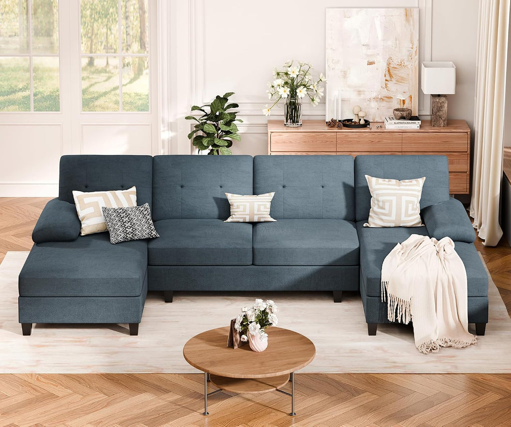 Sectional Couches for Living Room, U-Shaped Sofa with Chaise, 4-seat Large Sectional Modern Couch for Living Room
