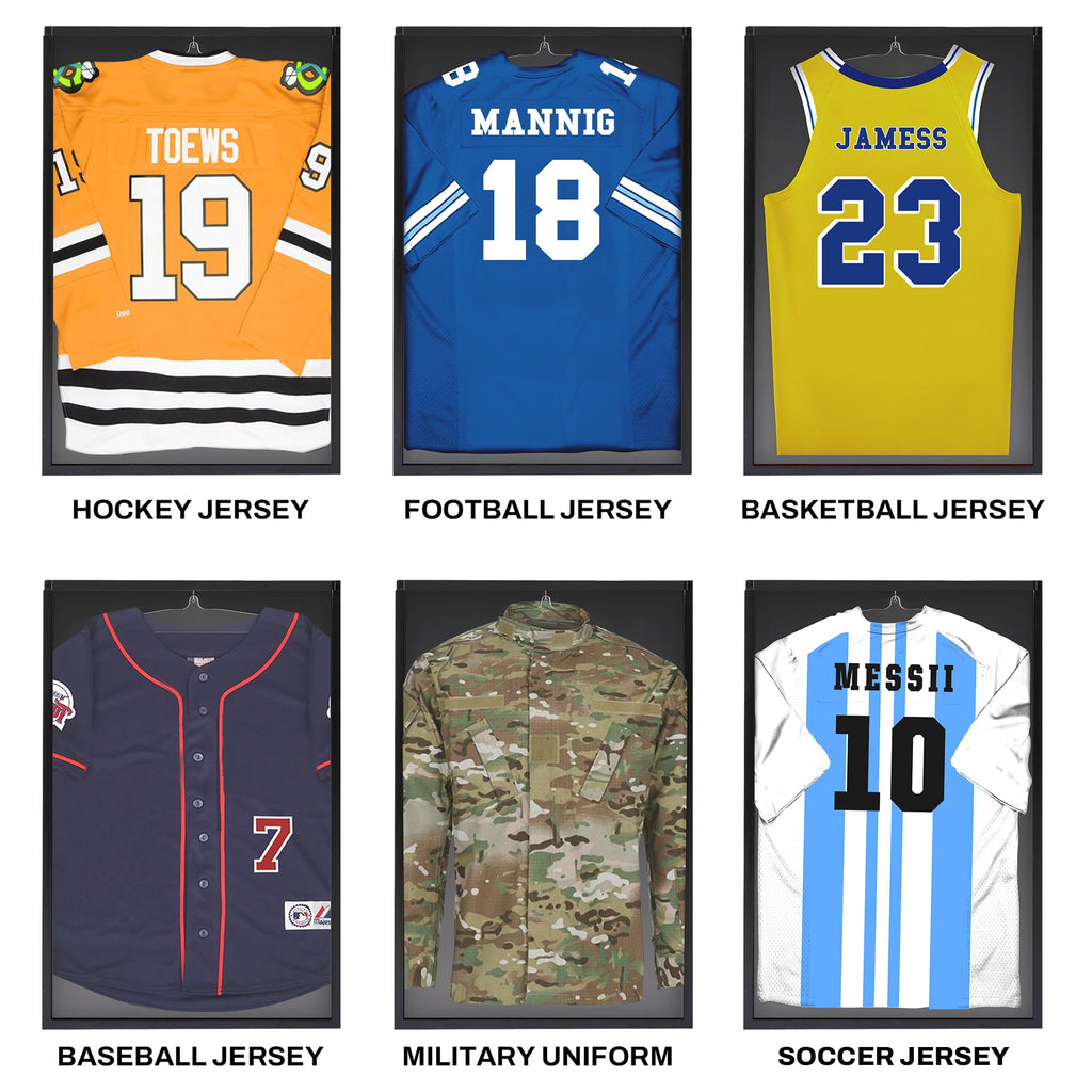Jersey Frame Display Case - Crystal Clear Acrylic Jersey Frame for Baseball, Football, Hockey, Soccer & Basketball