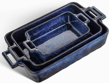 Ceramic Bakeware Set, Porcelain Rectangular Lasagna Pans Casserole Dish Set for , Cooking, Kitchen, Cake Dinner