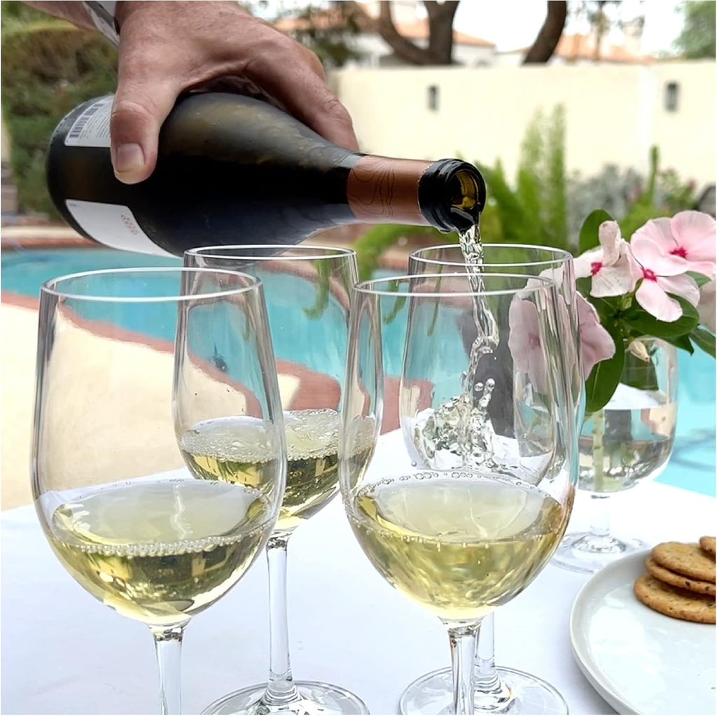 Unbreakable Chardonnay Wine Glasses, Made of Shatterproof Plastic and Ideal and Outdoor Use, Reusable 12oz. Set of 4