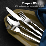 Silverware Set, Luxury 60-Piece Flatware Set for 12, 18/10 Stainless Steel Cutlery Set with Diamond Cut Pattern