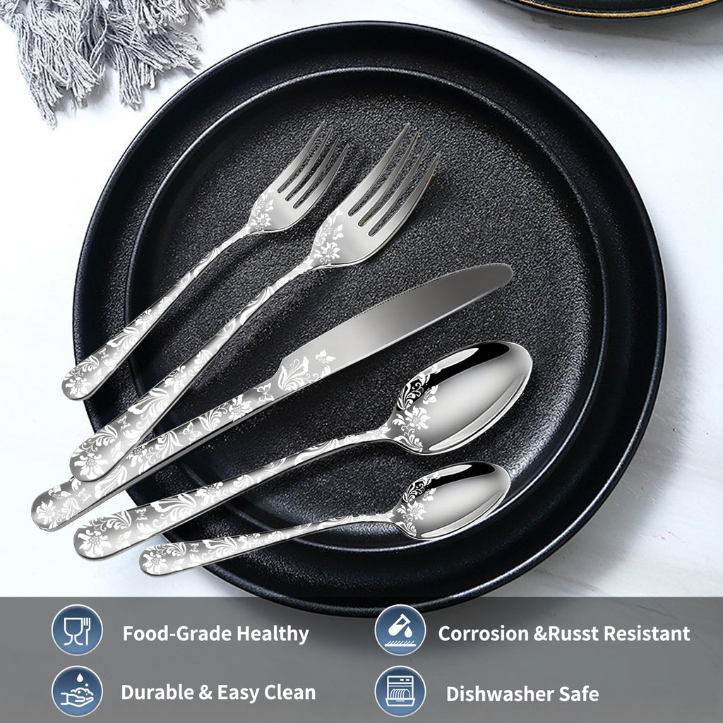 Silverware Set, 20 Piece Stainless Steel Flatware Set, Silverware Set for 4,Mirror Polished Cutlery Set, Tableware