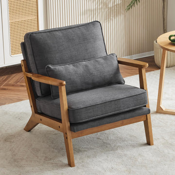 Mid-Century Lounge Accent Chair, Gray