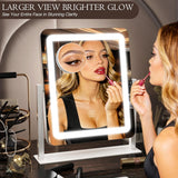 15" x13" Vanity Mirror with Lights, LED Makeup Mirror with Lights,10X Magnification Vanity Mirror with 360°Rotation, 3