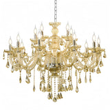Luxury K9 Crystal Chandelier 15 Light, Modern Cognac Crystal Ceiling Chandelier Lighting Fixture Candle Style E12 Base for Dinning Living Room Bedroom Hallway (15 Lights) A110-B09BM3MP2D