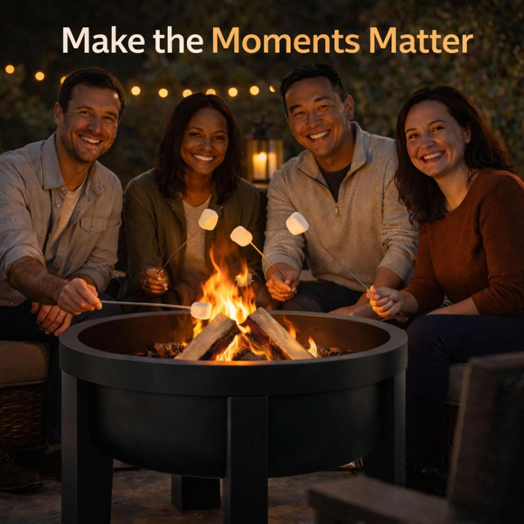 Fire Pit Surround Tabletop - Wood Burning