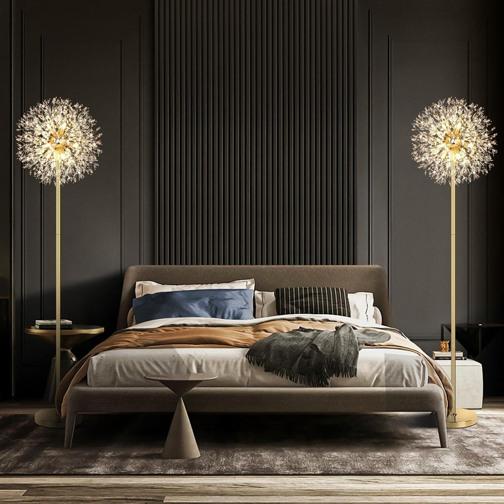 69'' Crystal Floor Lamp, Modern Standing Lamp with 738PCS K9 Crystals, Tall Lamp Pole Light Office